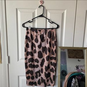 SHEIN Cheetah Leopard Print Midi Skirt - S